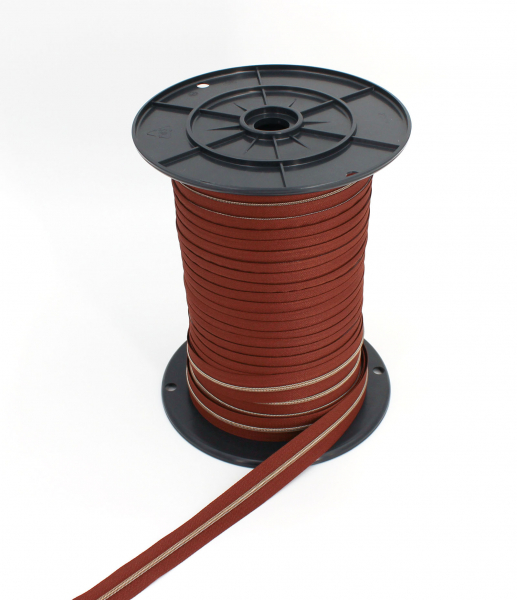 Reißverschluss endlos, metallisiert schmal rehbraun /messing-antik (1m)